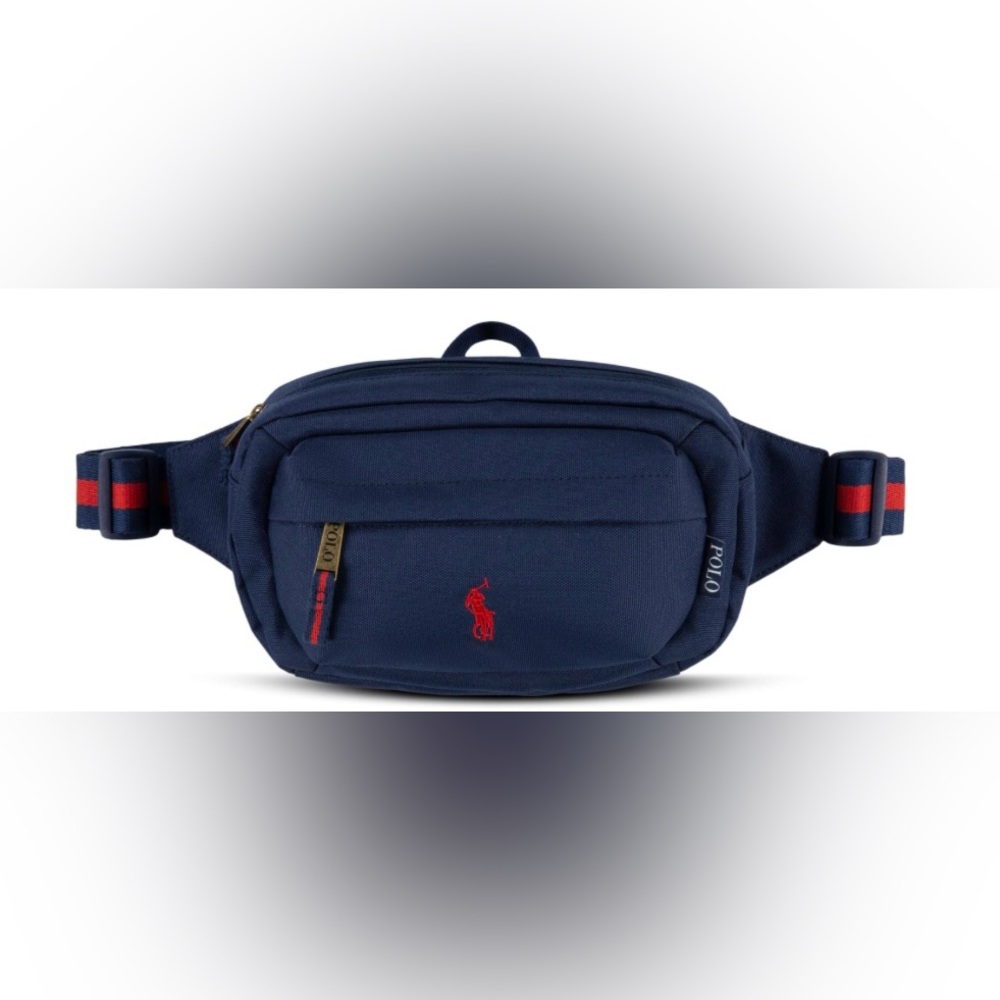 Polo by Ralph Lauren Navy Canvas Waist Pack with Red Accent